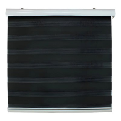 Cortina Roller Duo Zebra Día Y Noche Cenefa Pvc 120 X 200 Cm BYC-120X200 negro