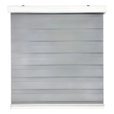 Cortina Roller Duo Zebra Día Y Noche Cenefa Pvc 120 X 200 Cm BYC-120X200 gris