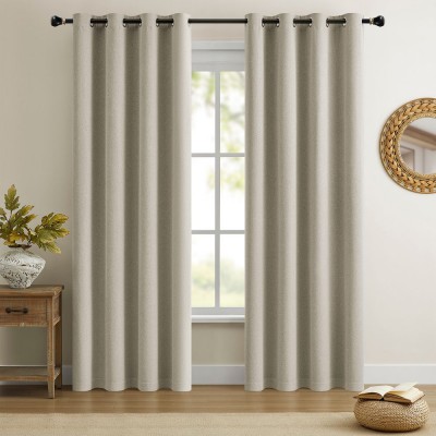 Cortina Blackout 100% Anti Luz, 2 Paños 140x240 Textura Lino CL-140×240 color lino