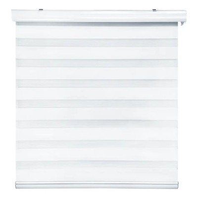 Cortina Roller Duo Zebra Día Y Noche Cenefa Pvc 120 X 200 Cm BYC-120X200 Blanco